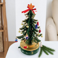 New Year's tree with pendants, wood, 16 cm