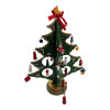 Wooden tabletop Christmas tree with hanging decorations (29 x 20 x 20 cm)