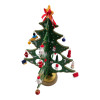 Wooden tabletop Christmas tree with hanging decorations (29 x 20 x 20 cm)