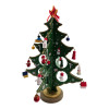 Wooden tabletop Christmas tree with hanging decorations (29 x 20 x 20 cm)