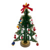 Wooden tabletop Christmas tree with hanging decorations (29 x 20 x 20 cm)