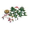 Wooden tabletop Christmas tree with hanging decorations (29 x 20 x 20 cm)