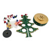 Wooden musical tabletop Christmas tree with mini toys (27 x 15 x 15 cm)