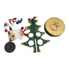 Wooden musical tabletop Christmas tree with mini toys (27 x 15 x 15 cm)