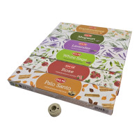 Universal Series Incense Gift Pack Masala Gift Set, 6 Flavors (6 x 15g) + Stand