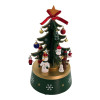 Wooden musical tabletop Christmas tree with wind-up (20x13.5 cm)