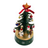 Wooden musical tabletop Christmas tree with wind-up (20x13.5 cm)