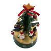 Wooden musical tabletop Christmas tree with wind-up (20x13.5 cm)