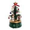 Wooden musical tabletop Christmas tree with wind-up (20x13.5 cm)