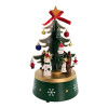 Wooden musical tabletop Christmas tree with wind-up (20x13.5 cm)