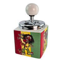 Ceramic ashtray with lid "Rasta" (15 × 8.5 × 8.5 cm)