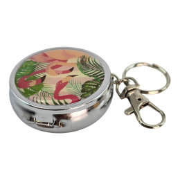 Pocket ashtray keychain with a metal "Flamingo" design (D-5 cm, H-1.7 cm)