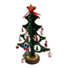 Wooden tabletop Christmas tree with hanging decorations (25 x 16 x 16 cm)