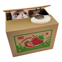 Interactive piggy bank "Kitten" on batteries (12 x 10 x 9 cm)
