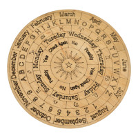 A round pendulum chart for working with the "Solar Center" pendulum, in English, light-colored (18 x 0.4 cm)