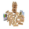 Board game "Jenga 4 in 1: Tower, in English, children's dominoes" (60 blocks) (28.5 x 7 x 7 cm)