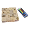 Wooden coloring cubes "Living Alphabet" (4x4 cm), (16 pcs. + markers).