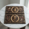 Carved backgammon set "Cossack entertainment," made of solid wood (56 x 27.5 x 5 cm). Hand-painted.