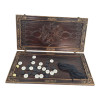 Carved backgammon set "Cossack entertainment," made of solid wood (56 x 27.5 x 5 cm). Hand-painted.