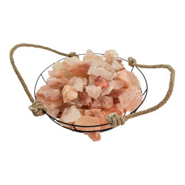 Salt basket for a bath with Himalayan salt, "Steam room breath", (wire bowl) (26x12cm).
