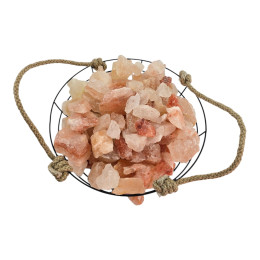 Salt basket for a bath with Himalayan salt, "Steam room breath", (wire bowl) (26x12cm).
