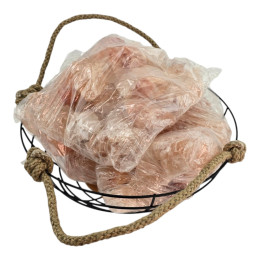 Salt basket for a bath with Himalayan salt, "Steam room breath", (wire bowl) (26x12cm).