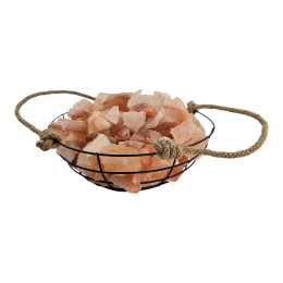 Salt basket for a bath with Himalayan salt, "Steam room breath", (wire bowl) (26x12cm).
