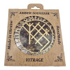 Amber stained glass pendant "Runic stave "For trade" (13.5 x 14.5 x 0.7 cm)