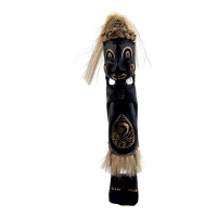Papuan figurine, carved wood, black (34x6x5 cm)