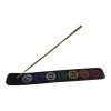 Black wooden incense stand "Chakras" (25.5 x 3.7 x 0.5 cm)