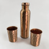 A bottle with a lid and two copper glasses, a set of 900 ml