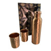 A bottle with a lid and two copper glasses, a set of 900 ml