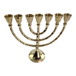 Brass menorah candlestick (18x19.5x7 cm)