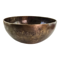 Black singing bowl "Om Mani Padme Hum" (24x10.5 cm) (Nepal)