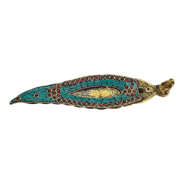 Brass Incense Stand "Leaf" (21x5 cm)