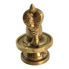 Shivlinga with raised Naga cobra, brass (7.3 x 4.6 x 5.7 cm)