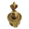 Shivlinga with raised Naga cobra, brass (7.3 x 4.6 x 5.7 cm)