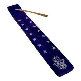 Purple Wooden Hamsa Incense Stand (25.5 x 3.7 x 0.5 cm)