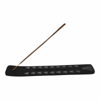 Black wooden incense stand "Buddha" (25.5 x 3.7 x 0.5 cm)