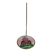 Incense stand "Ganesha" round stone (d-10.1 cm)
