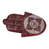 Stone incense stand "Hamsa Palm", burgundy (9x5.7x1 cm)