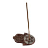 Incense stand "Hamsa Palm" made of brown stone (9x5.7x1 cm)