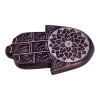 Stone Incense Stand "Hamsa Palm", Purple (9x5.7x1 cm)