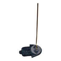 Blue stone incense stand "Hamsa Palm" (9x5.7x1 cm)