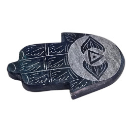 Blue stone incense stand "Hamsa Palm" (9x5.7x1 cm)