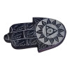 Incense stand "Hamsa palm" made of stone, dark blue (9x5.7x1 cm)
