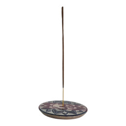Incense stand "OM" round stone (d-10.1 cm)