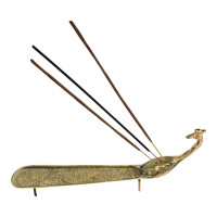 Brass incense stand "Peacock" (8x24x4 cm)