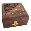 Carved rosewood box (5.7 x 10.2 x 10.3 cm)