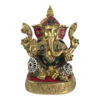 Ganesha with stones, brass (35.5x27x20.5 cm)